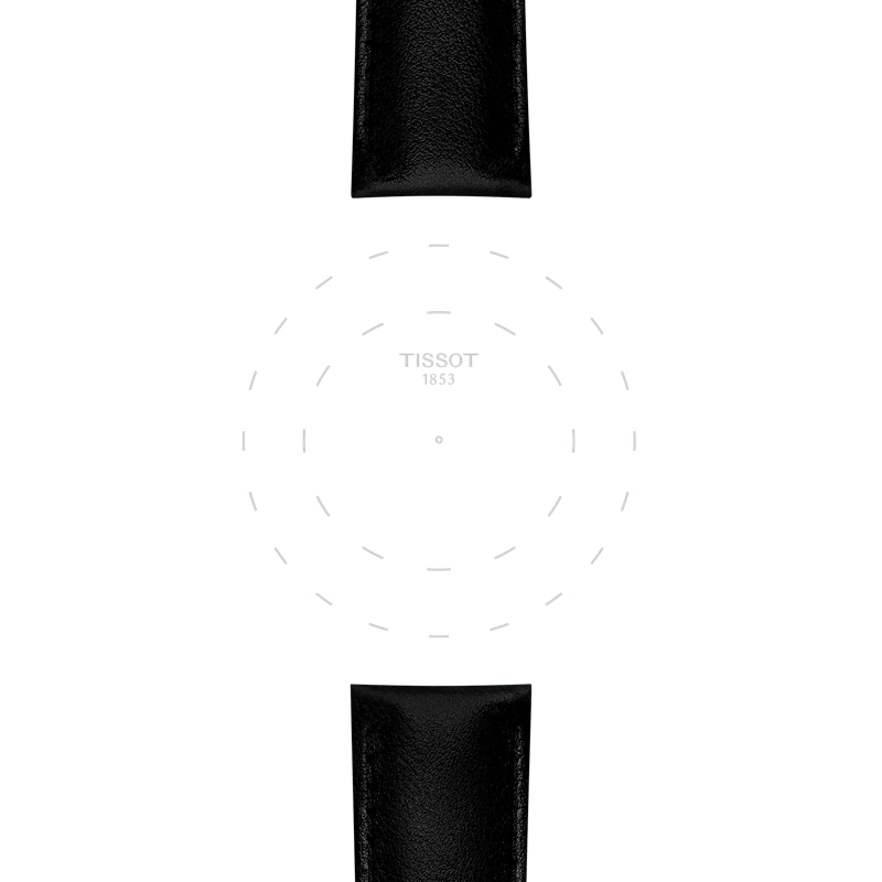 Focus on the lugs of Tissot Μαύρο Συνθετικό Vegan Λουράκι με Κούμπωμα 22 mm