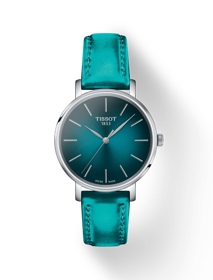 Front view of the watch Tissot Everytime 34mm with shadow