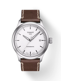 Vue de face de la montre Tissot Gent XL Swissmatic avec ombre