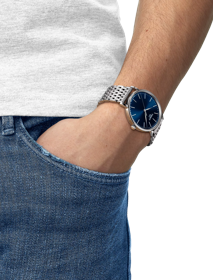 Simulación del reloj Tissot Everytime 40mm en la muñeca