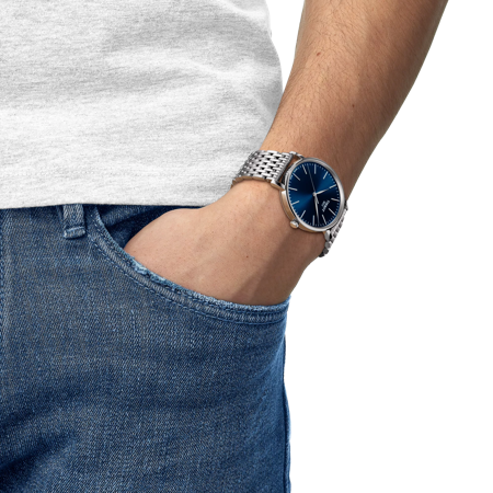 Simulation of the watch Tissot Everytime 40mm on a wrist