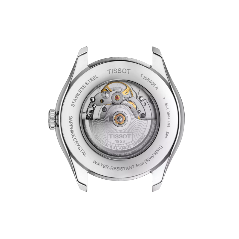 Back view of the watch case Tissot Ballade Powermatic 80 Silicium