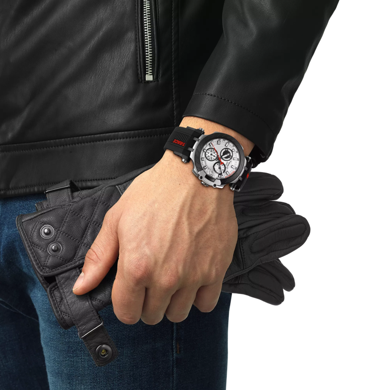 Simulation of the watch Tissot T-Race Chronograph on a wrist