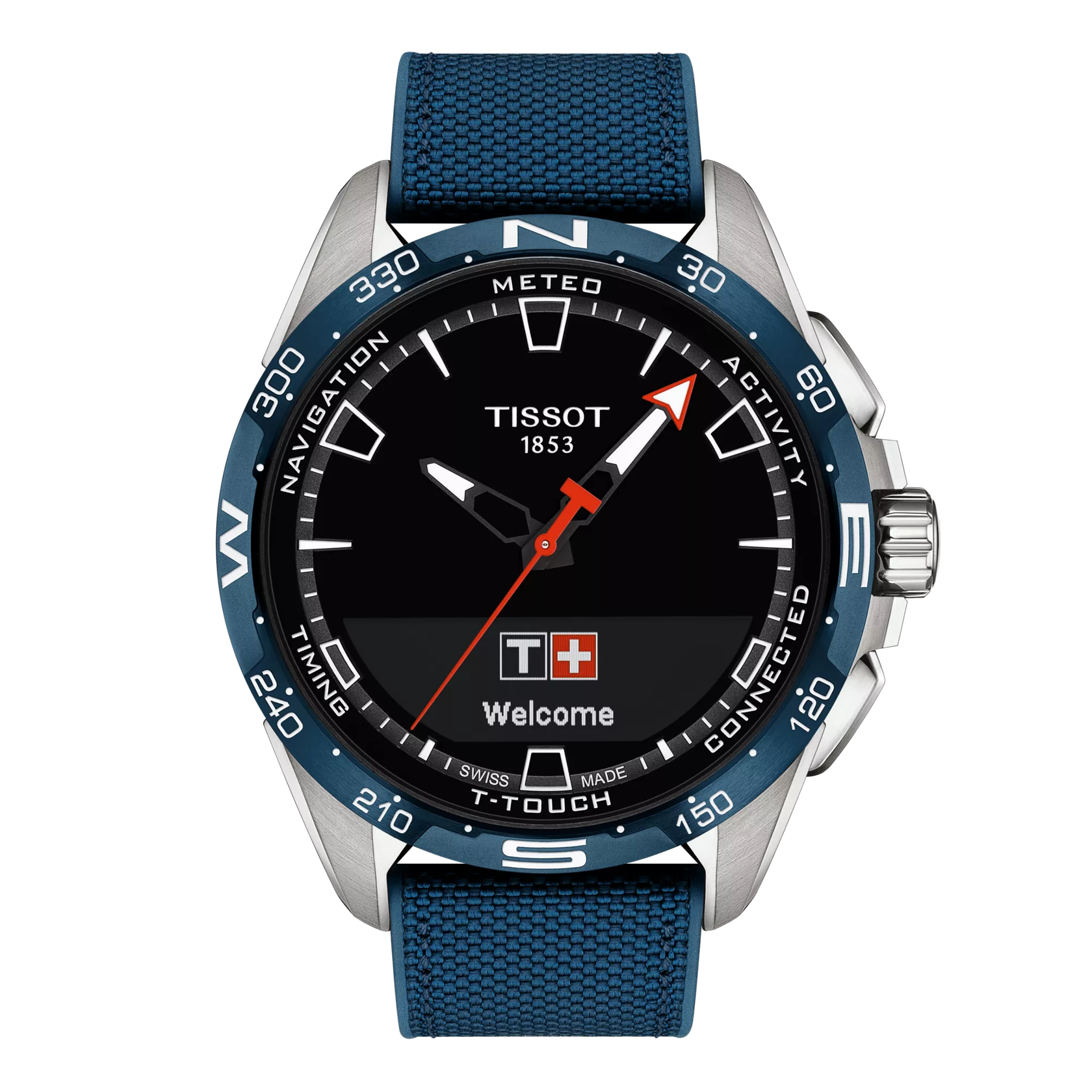 Front view of the watch Tissot T-Touch Connect Solar