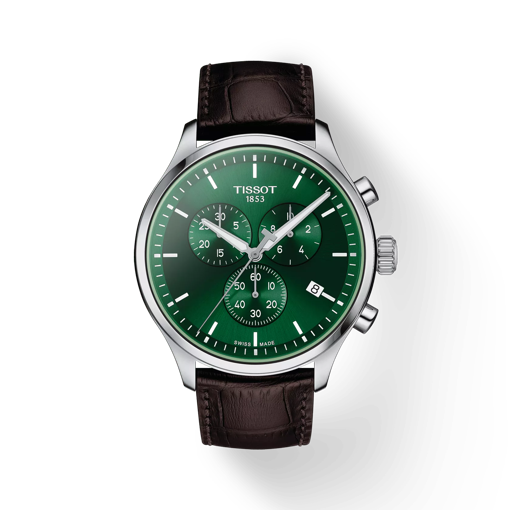 Front view of the watch Tissot Chrono XL Classic with shadow