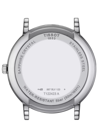 Back view of the watch case Tissot Carson Premium Gent Moonphase