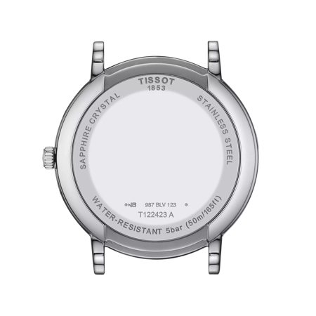 Back view of the watch case Tissot Carson Premium Gent Moonphase