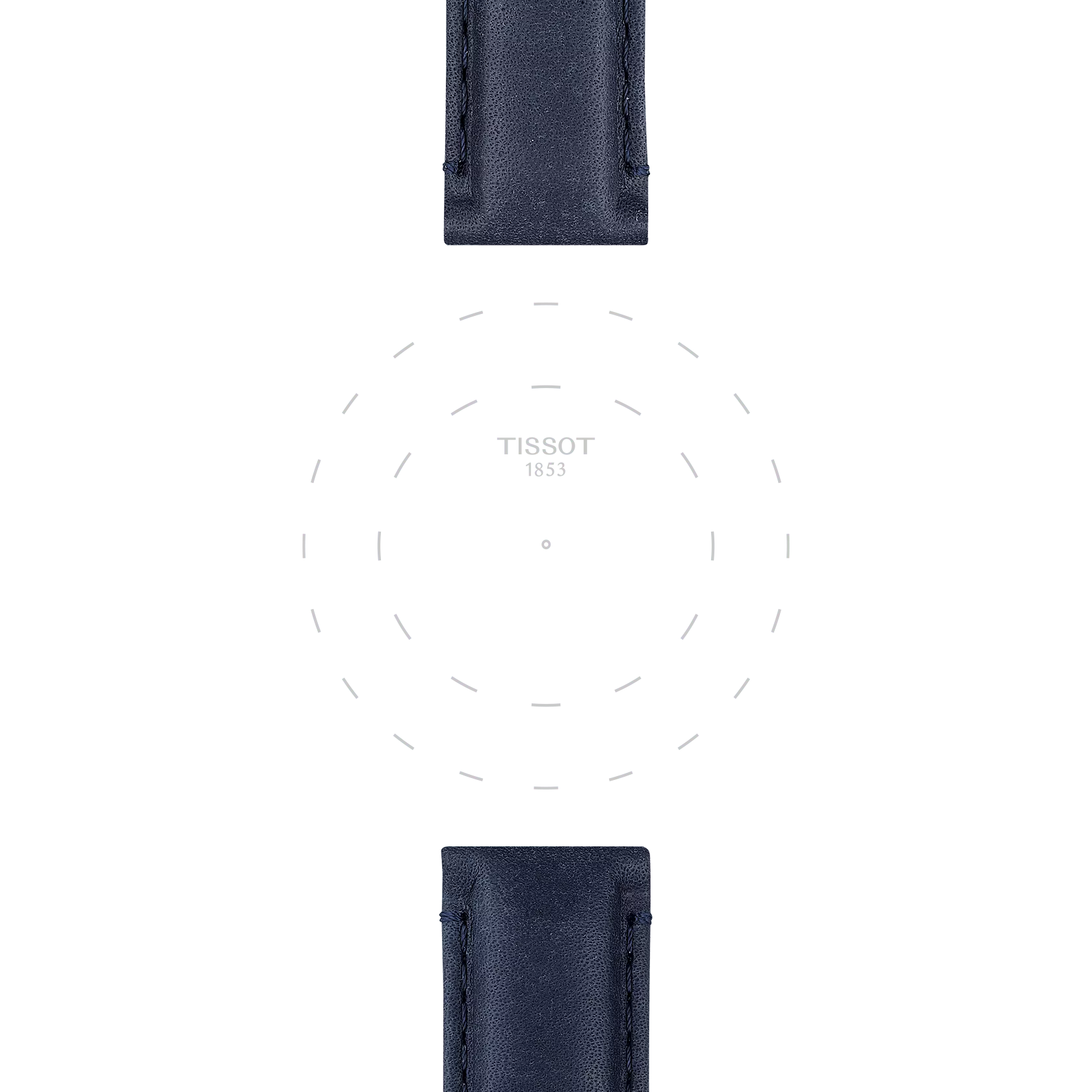 Focus on the lugs of Tissot αυθεντικό μπλε δερμάτινο λουράκι πτερύγια 20 mm