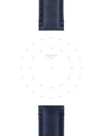 Focus on the lugs of Tissot Official Blue Leather Strap Lugs 20 mm