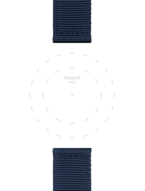 Focus on the lugs of Tissot Official Blue Fabric Strap Lugs 22 mm