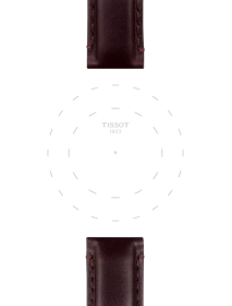 Focus on the lugs of Tissot αυθεντικό καφέ δερμάτινο λουράκι πτερύγια 20 mm