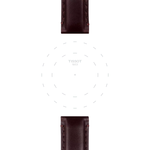 Focus on the lugs of Original Tissot Lederarmband braun Bandanstoß 20 mm
