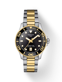 Front view of the watch Tissot 海星1000 36mm with shadow