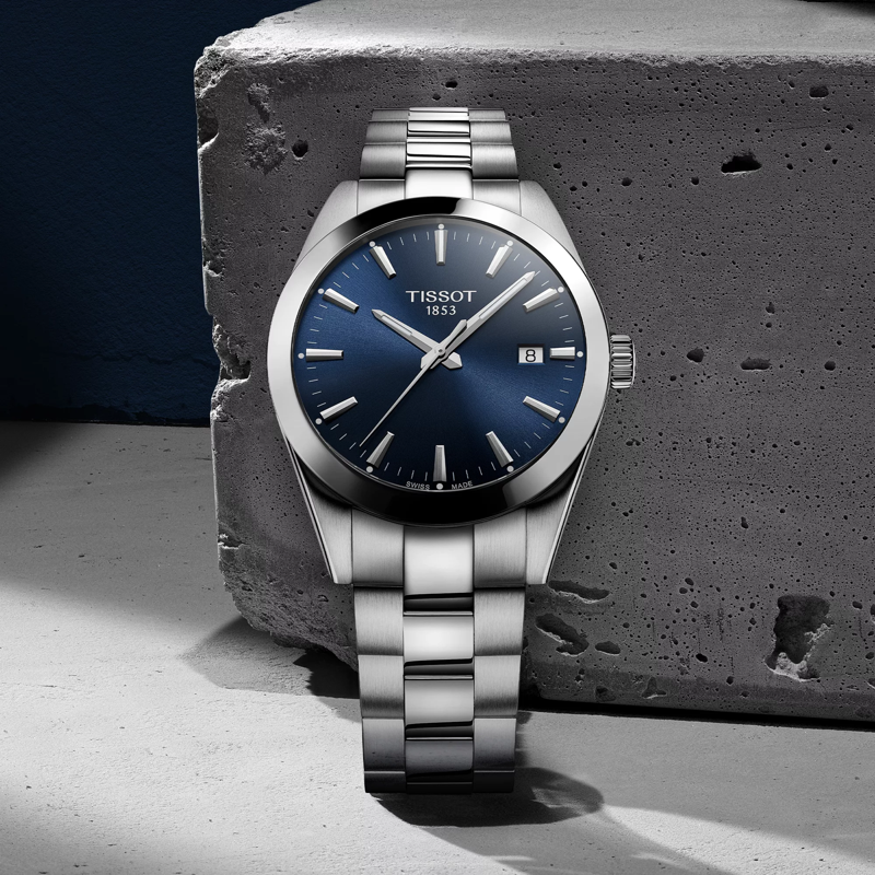 Tissot Gentleman watch on a colored background