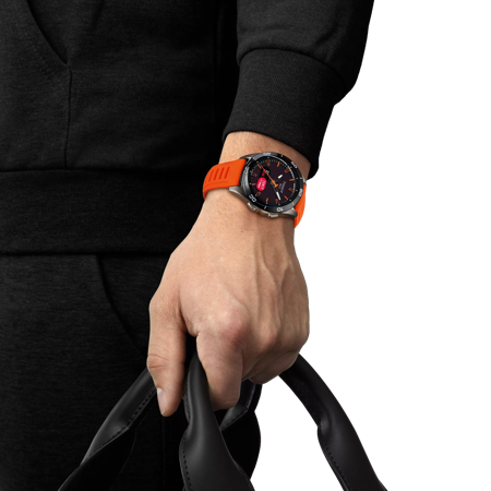 Simulation of the watch Tissot T-Touch Connect Sport on a wrist