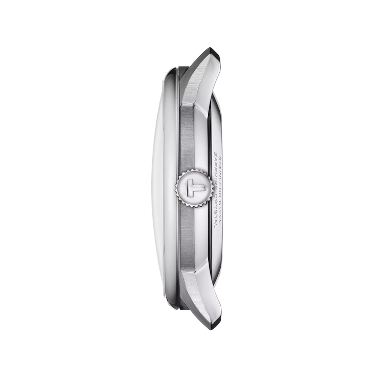 Profile view of the watch case Tissot Chemin des Tourelles Powermatic 80 39 mm