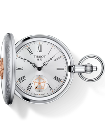 Front view of the watch Tissot Double Savonnette Mechanical with shadow