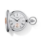Vista frontal del reloj Tissot Double Savonnette Mechanical con sombra