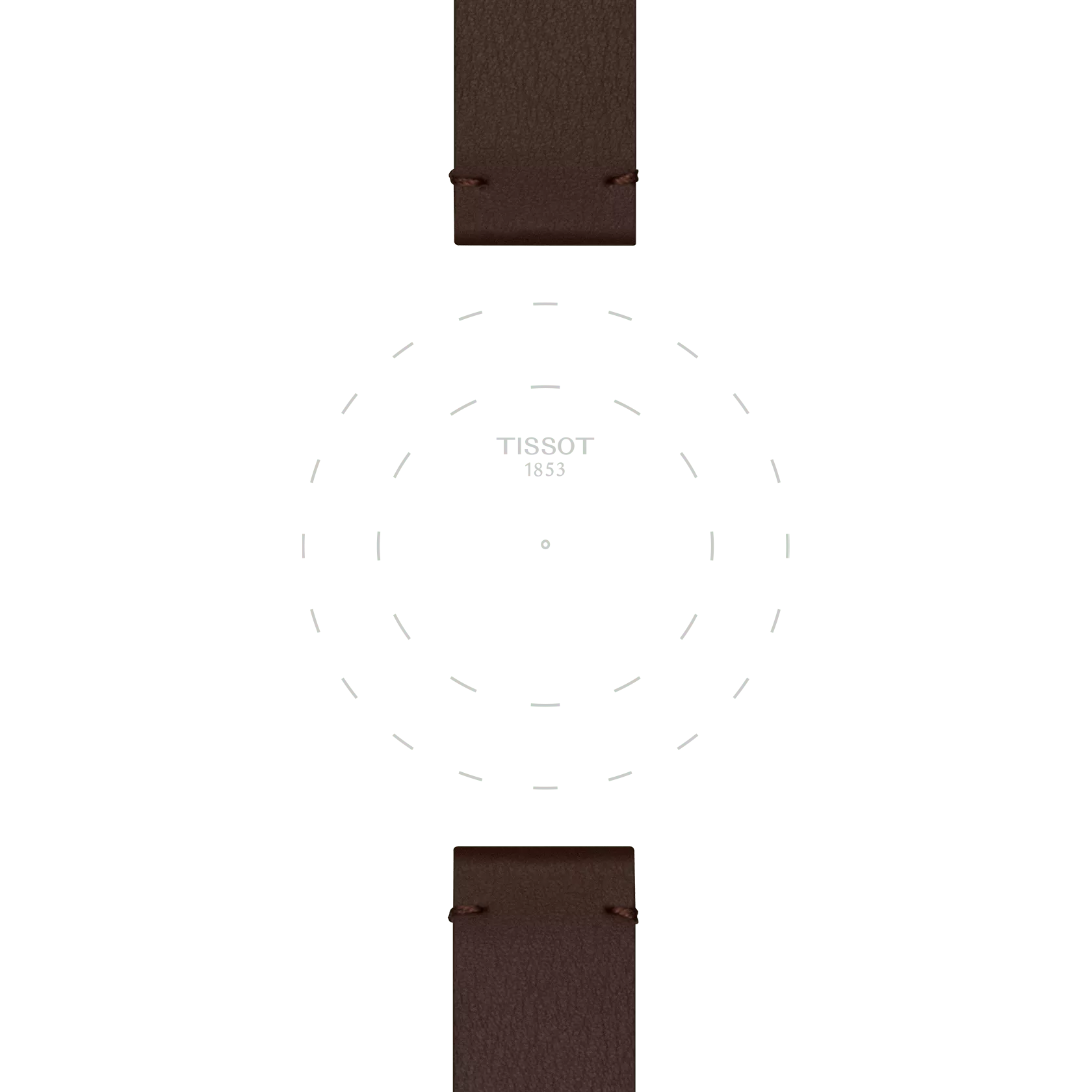 TISSOT オフィシャル ブラウン ストラップ ラグ 18 mmのラグのフォーカス