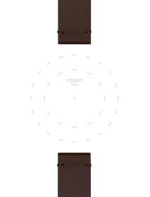 Focus on the lugs of Tissot Official Brown Synthetic Strap Lugs 18 mm