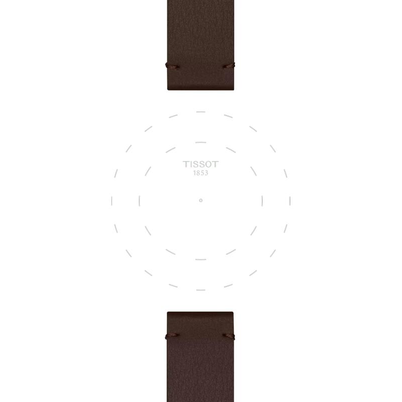 TISSOT オフィシャル ブラウン ストラップ ラグ 18 mmのラグのフォーカス
