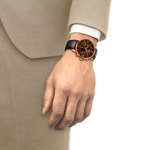 Simulation of the watch Tissot Chemin Des Tourelles Automatic Chronograph on a wrist