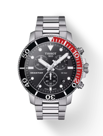 Front view of the watch Tissot 海星1000系列計時款 with shadow