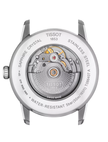 Back view of the watch case Tissot Luxury Powermatic 80