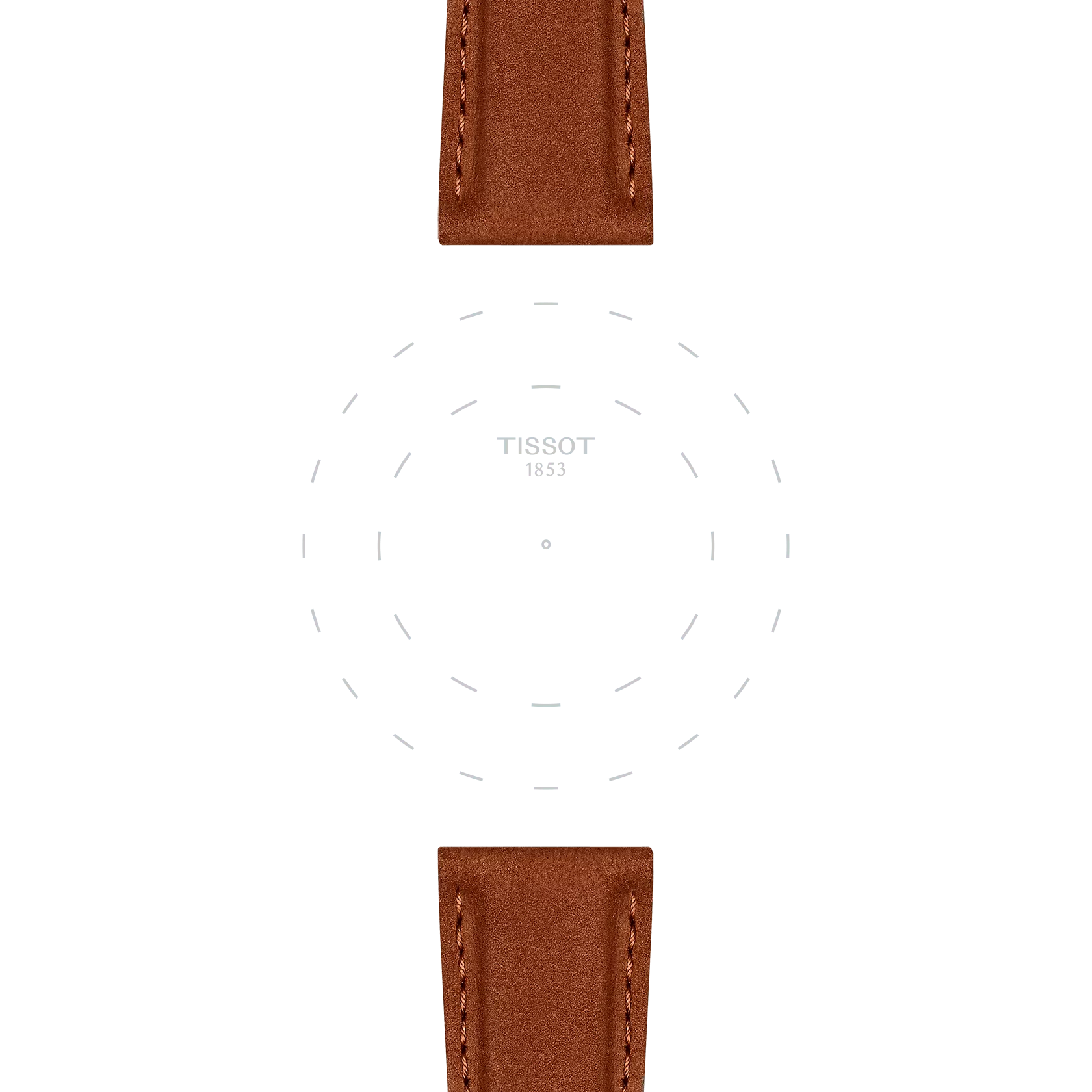 Focus on the lugs of Tissot Official Camel Leather Strap Lugs 21 mm