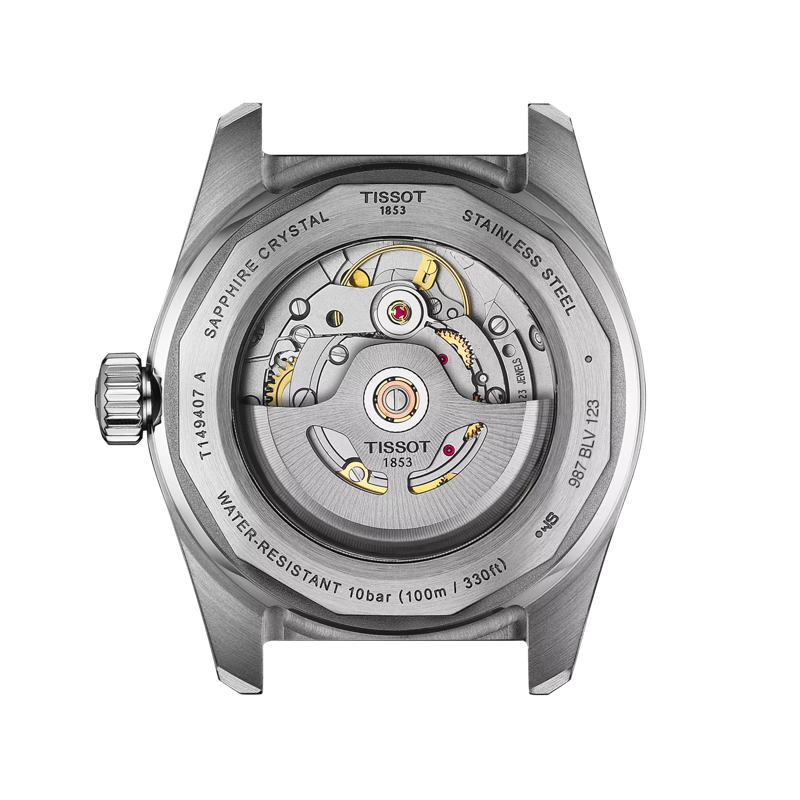 Back view of the watch case Tissot PR516 Powermatic 80