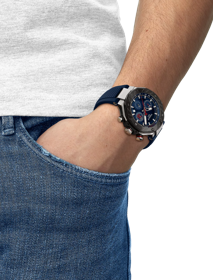 Simulation of the watch Tissot T-Race MotoGP Chronograph 2024 Limited Edition on a wrist