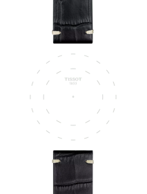 Focus on the lugs of Skórzany czarny pasek Tissot 22 mm 