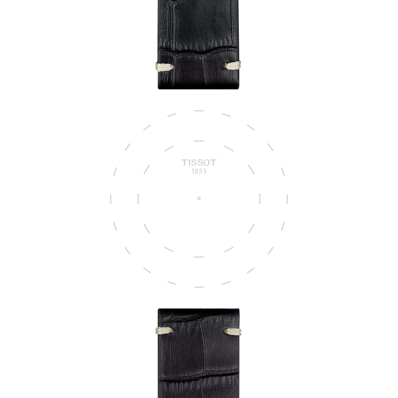 Tissot official black leather strap lugs 22 mm