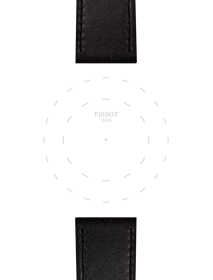 TISSOT ブラック レザー ストラップ 23mmのラグのフォーカス