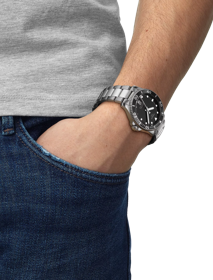 Simulation of the watch Tissot Seastar 1000 40mm on a wrist