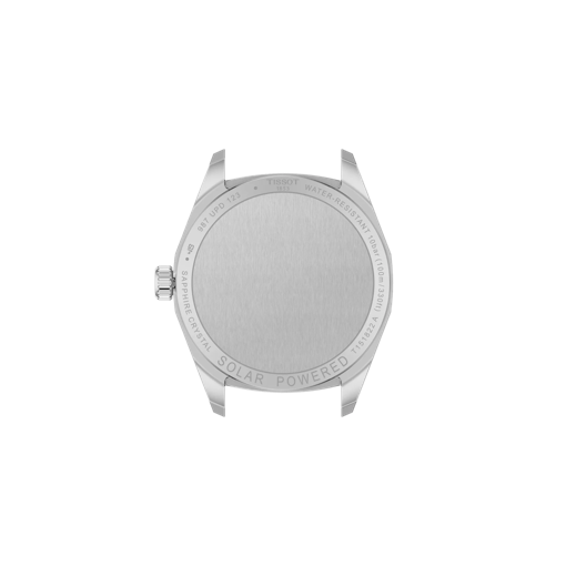 Back view of the watch case Tissot PRC 100 Solar Quartz 34mm