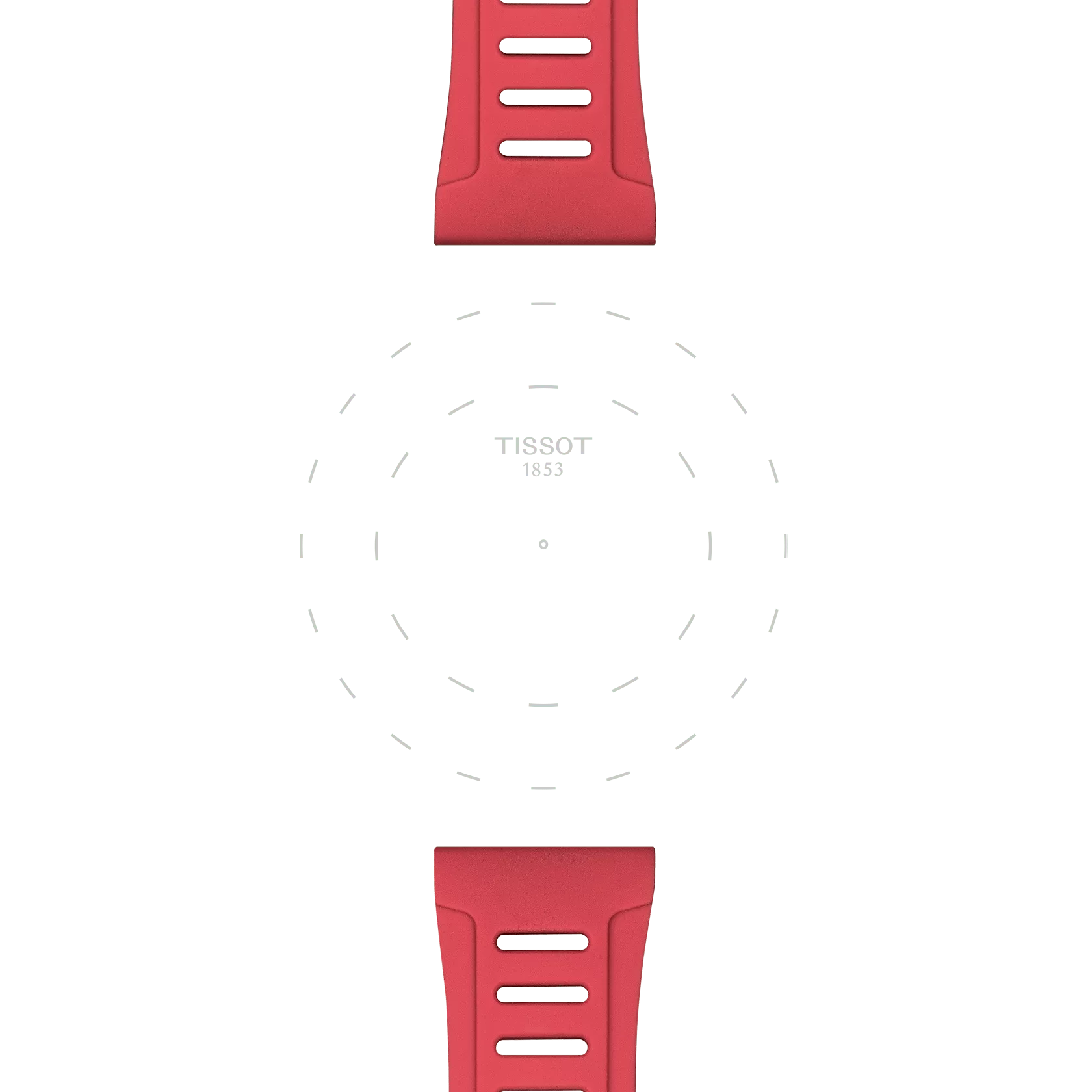 Focus on the lugs of Tissot Official Red Silicone Strap Lugs 21 mm XS