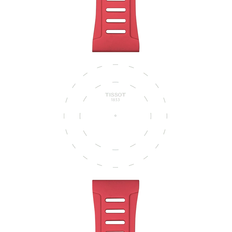 Focus on the lugs of Tissot Official Red Silicone Strap Lugs 21 mm XS