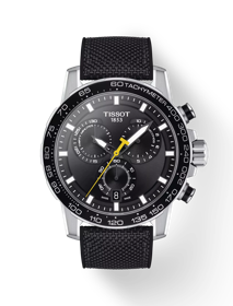 Front view of the watch Tissot Supersport Chrono with shadow