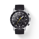 Front view of the watch Tissot Supersport Chrono with shadow