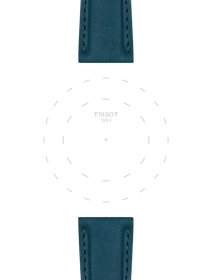Focus on the lugs of ORIGINAL TISSOT LEDERARMBAND BLAU BANDANSTOSS 21 MM