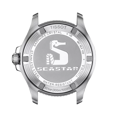 Back view of the watch case Tissot Seastar 1000 36mm
