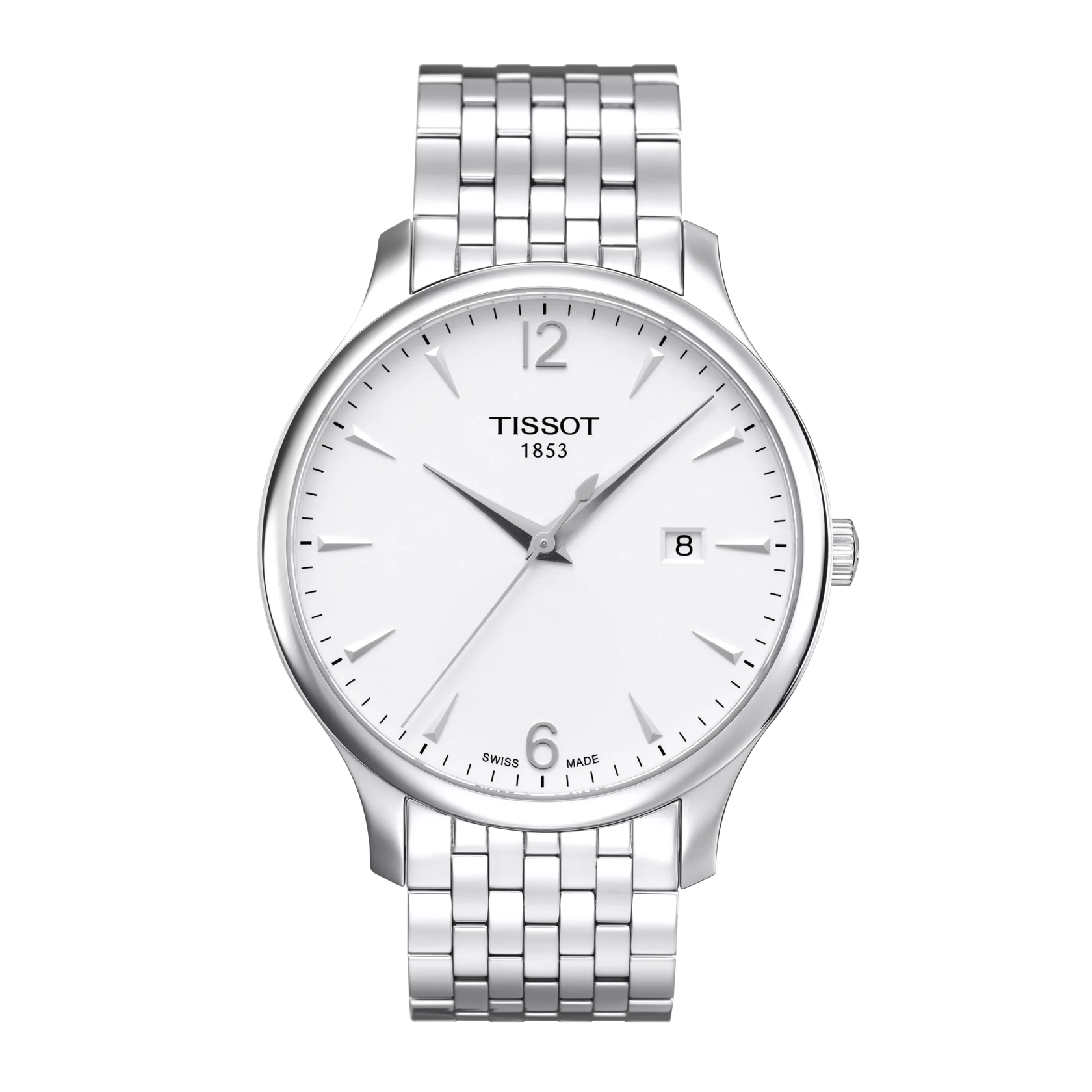 Front view of the watch Tissot Tradition