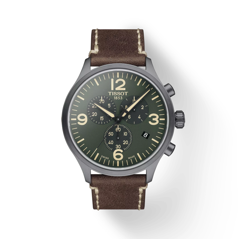 Front view of the watch Tissot Chrono XL with shadow