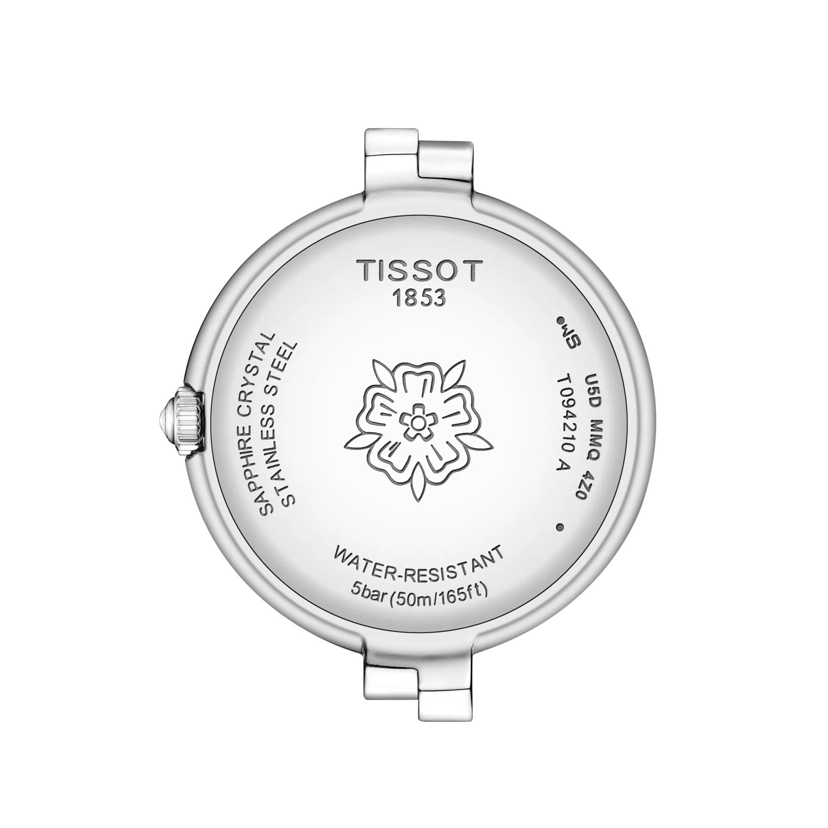 Back view of the watch case Tissot Flamingo