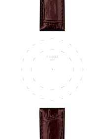 Focus on the lugs of Tissot Official Brown Leather Strap Lugs 20 mm