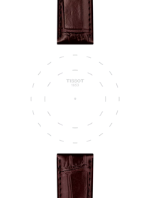 Focus on the lugs of Originele bruine leren Tissot-band, aanzet 20mm