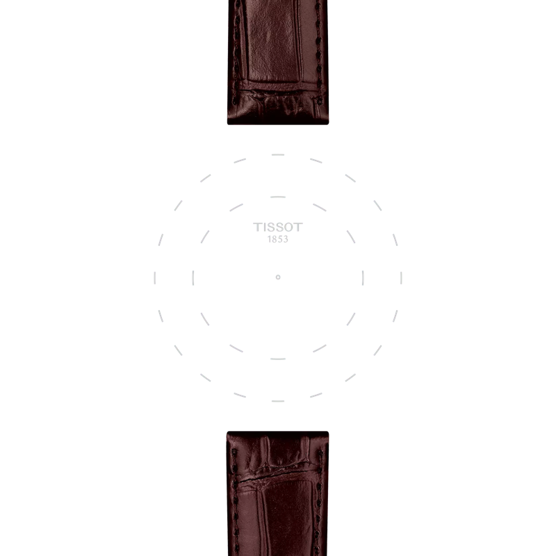 Focus on the lugs of Tissot Official Brown Leather Strap Lugs 20 mm