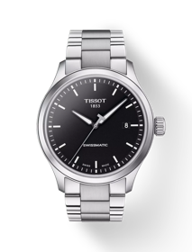 Vue de face de la montre Tissot Gent XL Swissmatic avec ombre