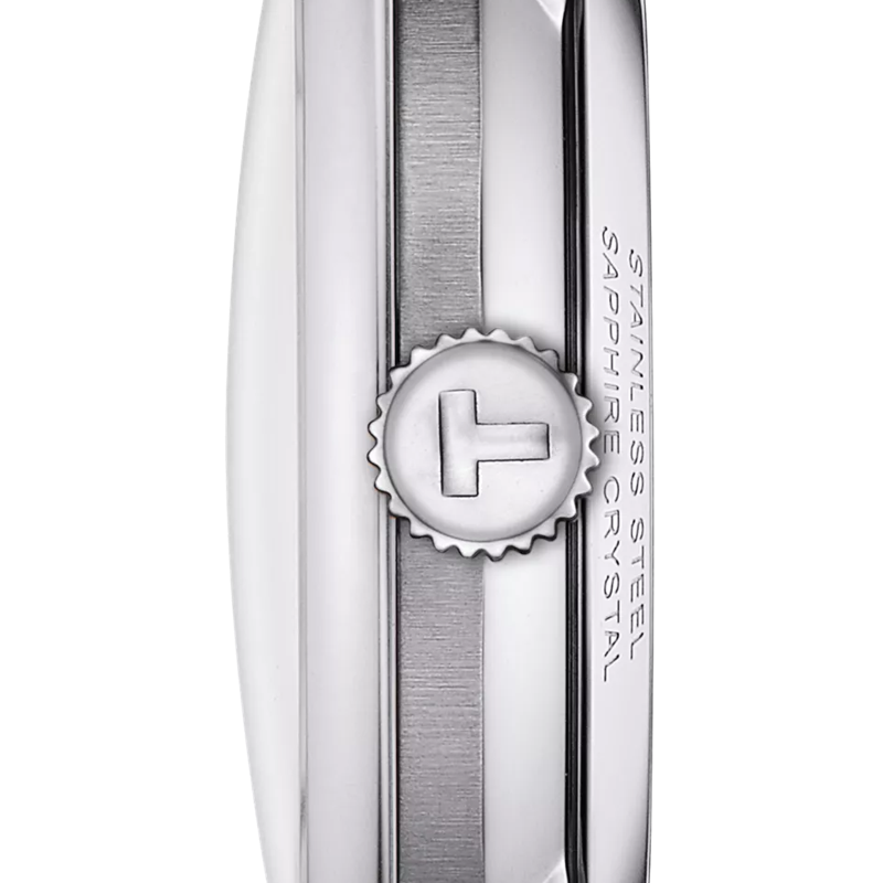 Profile view of the watch case Tissot Chemin Des Tourelles Squelette